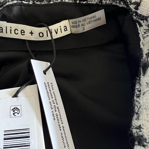 Alice + Olivia Meri Asymmetric Tweed Mini Dress sz 2 NWT 495 - Picture 11 of 16